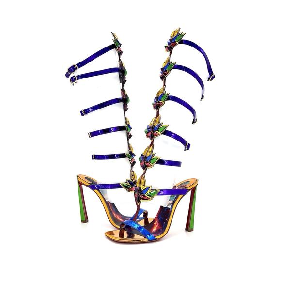 NEW Christian Louboutin Marvel Sea Warrior 100 Gladiator Knee High Sandals 39 - Picture 4 of 10